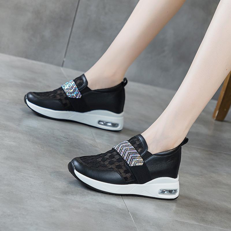 

Inner height-increasing little white shoes women s summer new mesh breathable casual sports thick-soled muffin shoes 39