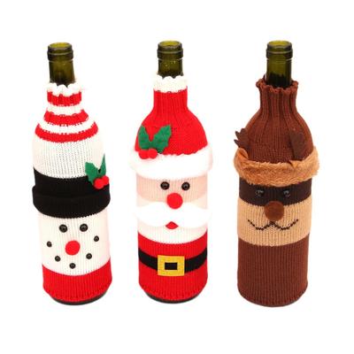 Christmas Wine Bottle Set Party Dinner Table Ornaments Santa Claus Snowman Elk Wine Bottle Cover Bags For Christmas New Year Dec