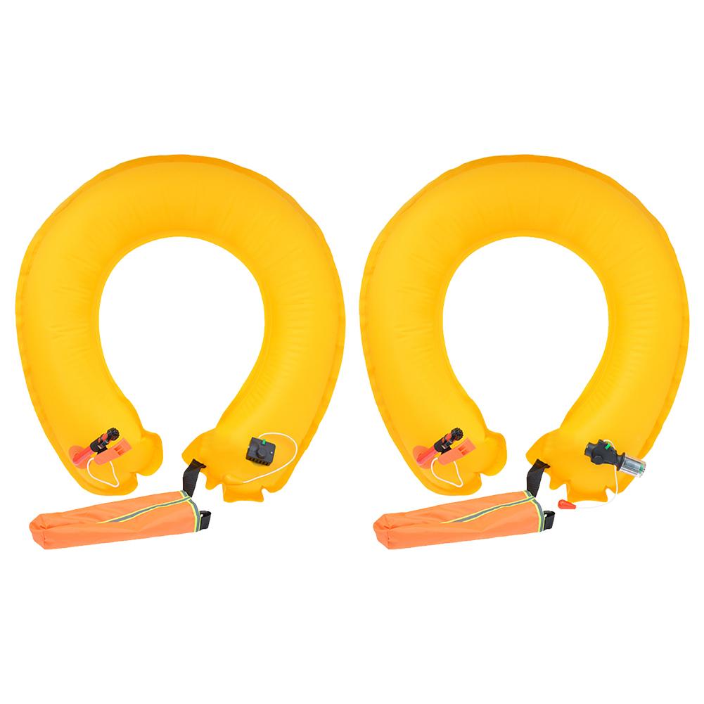 Inflatable Life Jacket Adult Round Buoys with Reflective Strip Manual Life Ring with Hook Rescue Waist Ring for Surfing Boating