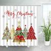 Christmas Shower Curtains Creative Xmas Tree Elk Snowflake Buffalo Plaid New Year Holiday Fabric Bathroom Decor Bath Curtai.