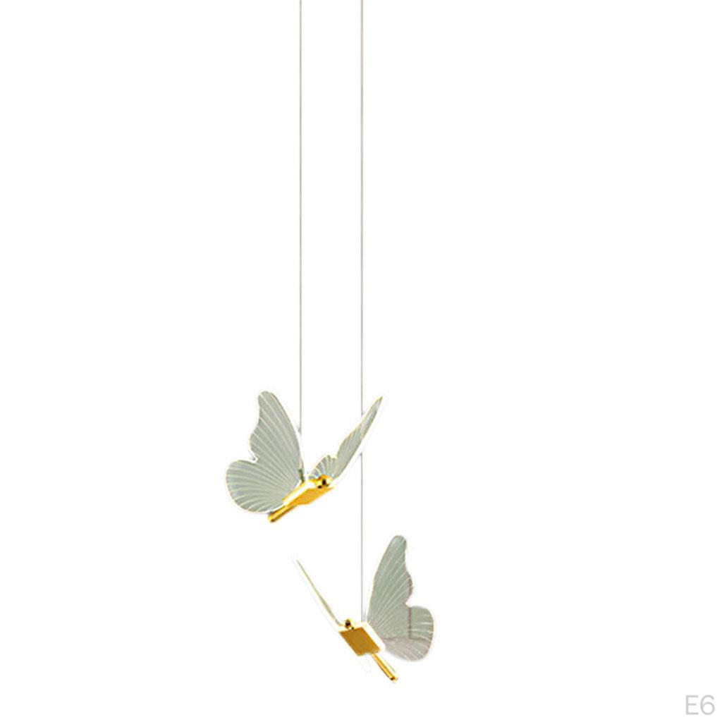 Acrylic Butterfly Chandelier Lamp LED Hanging Ceiling Light Lighting Fixtures Teahouse Living Room