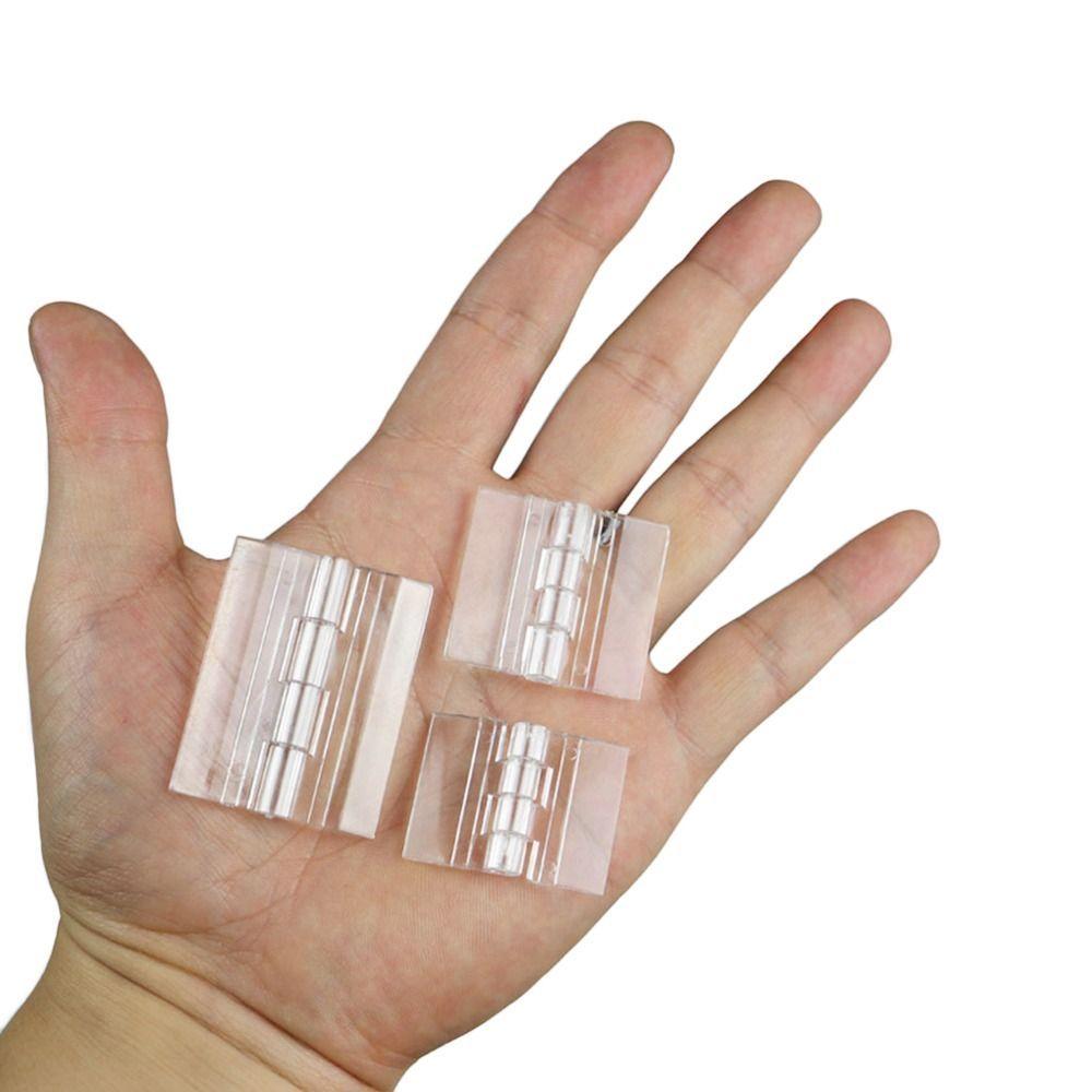 2Pcs New Transparent Plastic Folding Hinges Durable Clear Acrylic Hinge Tools Cabinet Hardware Furniture Cabinet Door Hinges