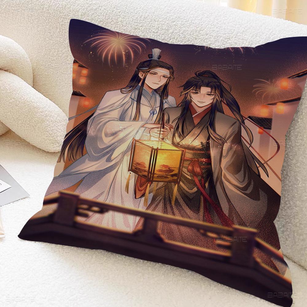 Anime Mo Dao Zu Shi Cushion Cover Car Throw Pillow Case For Sofa Car Christmas Gift 40x40cm 45x45cm