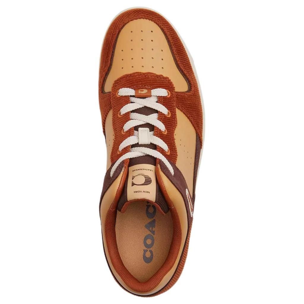 Coach C201 Suede Round Toe Lace-Up Low-Top Sneakers Women Sneakers Red CW716-XBW