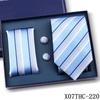 Tie Square Cufflinks 3-Piece Suit Retro Striped Hand Tie High-End Gift Box Set