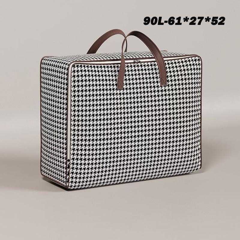 1pc Non-woven Fabric Quilt Storage Bag Large Capacity Portable Luggage Bag Foldable With Handle Packing Bag Clothes Organizer