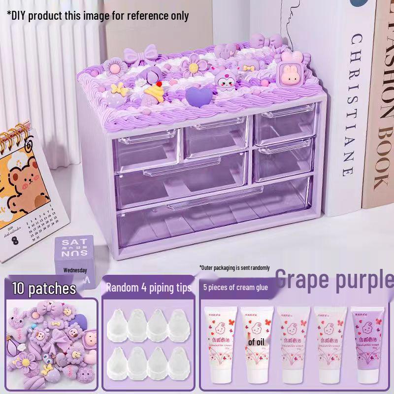 DIY Cream Glue Jewelry Box: Creative Nine-Grid Storage for Living Room or Bedroom