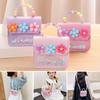 Creative Cute Flowers Children's Messenger Bag Pearl Bowknot Handbags Shiny PU Leather Crossbody Bags