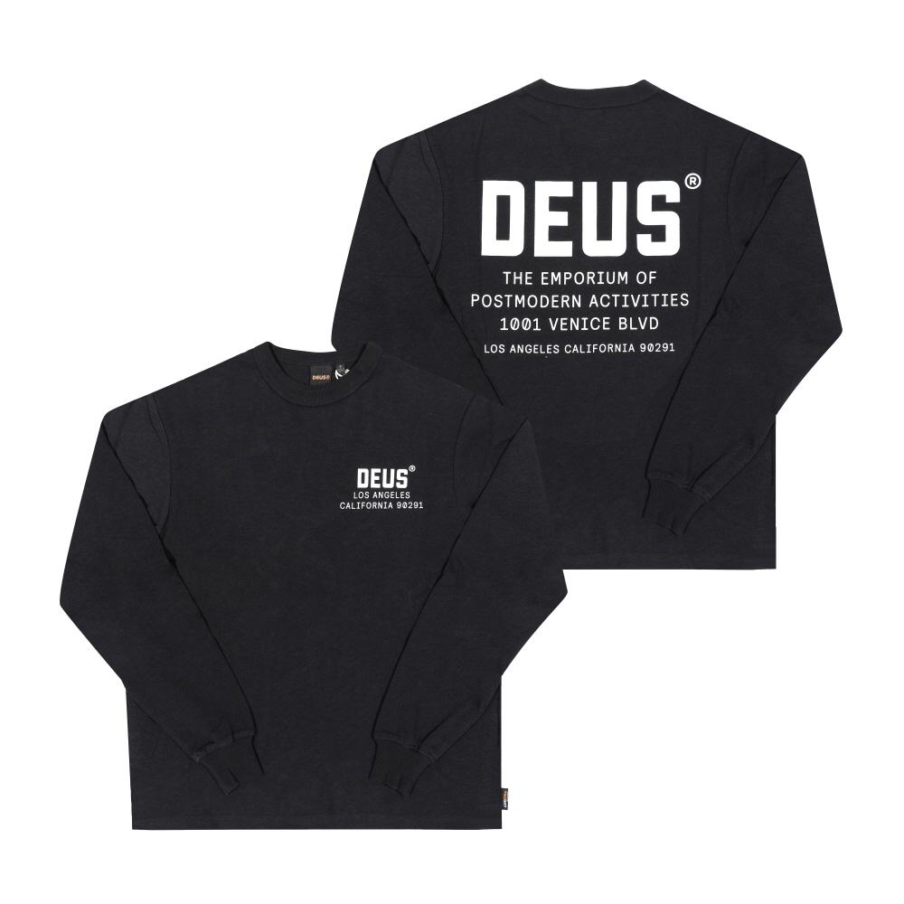 

DeuS Ex Machina JoneS Men S Long Sleeve T ShirT Dmp251984 Blk DMP251984 BLK (L)