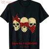 Hear See Speak No Evil Skull Heads T Shirt Size S 5XL Vintage Washed Homme Unisex Casual Designer Clothes Versatile Stylish