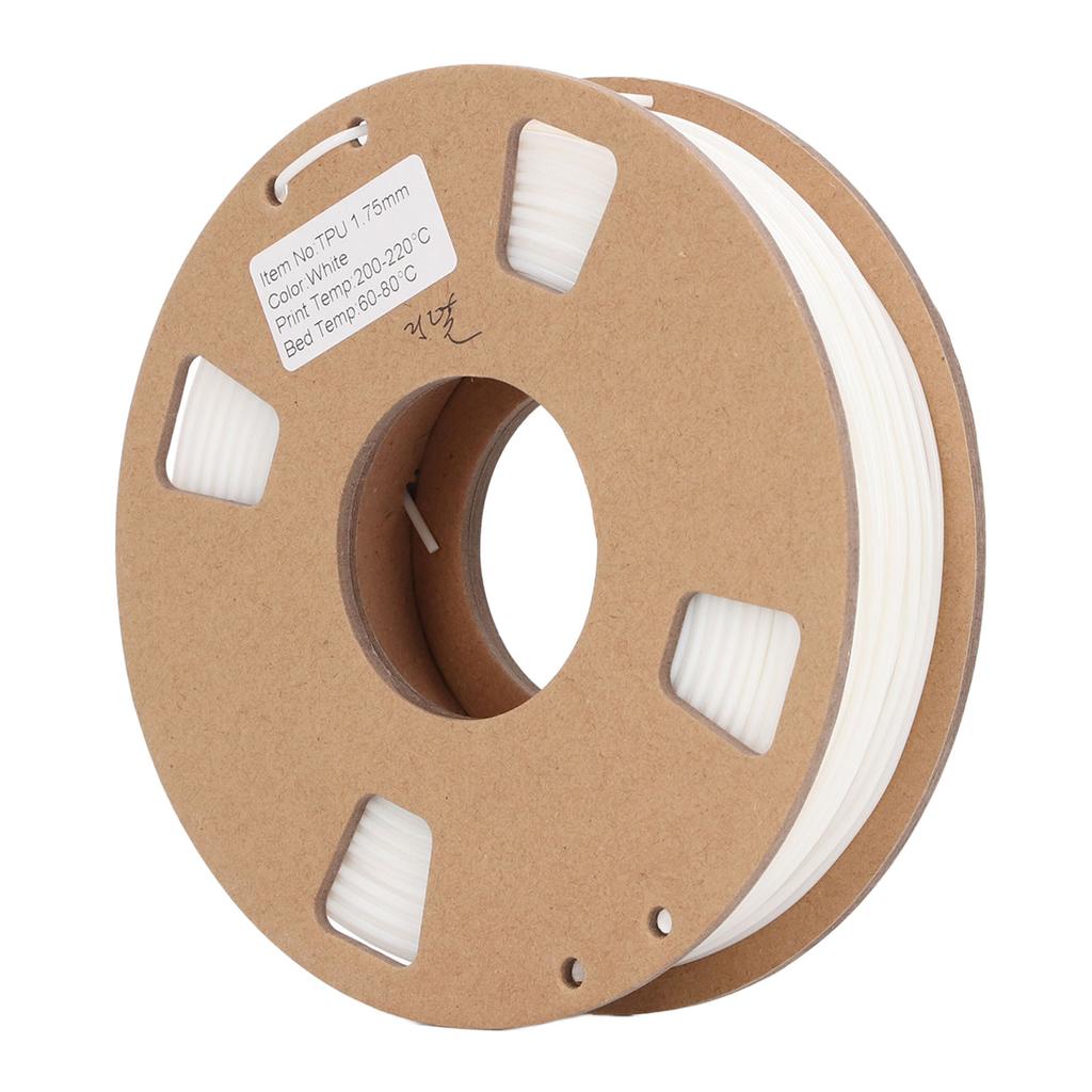 3D Printer Filament 1.75mm Flexible TPU Filament Bundle High Accuracy 95A Soft 3D Printer Consumable White