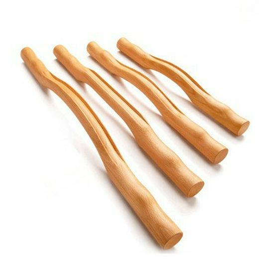 Beech Wood Rolling Pin Massager for Whole Body Gua Sha Therapy and Meridian Massage with Eight and Ten Beads
