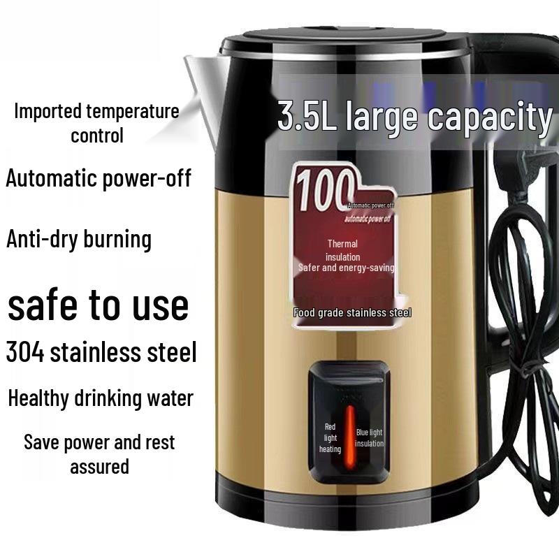Durable 304 Stainless Steel Electric Kettle: Thickened Insulation, Fast Boil, Auto Power-Off, Large Capacity, Constant Temperature