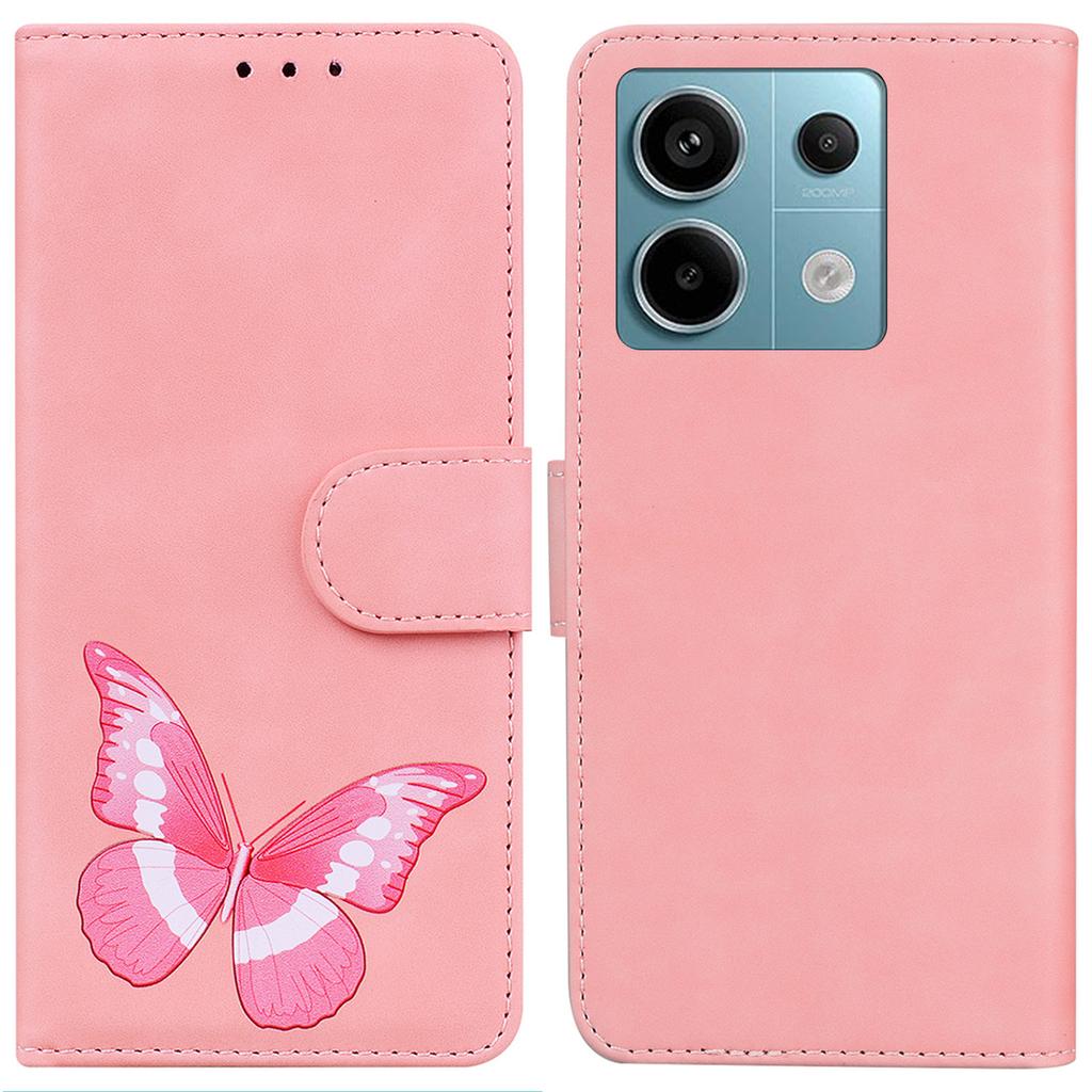 For Xiaomi Redmi Note 13 Pro 5G/Poco X6 5G Case Butterfly Pattern Leather Wallet Cover