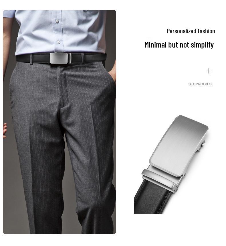 Men's Genuine Leather Automatic Buckle Belt - Business Casual Versatile Design