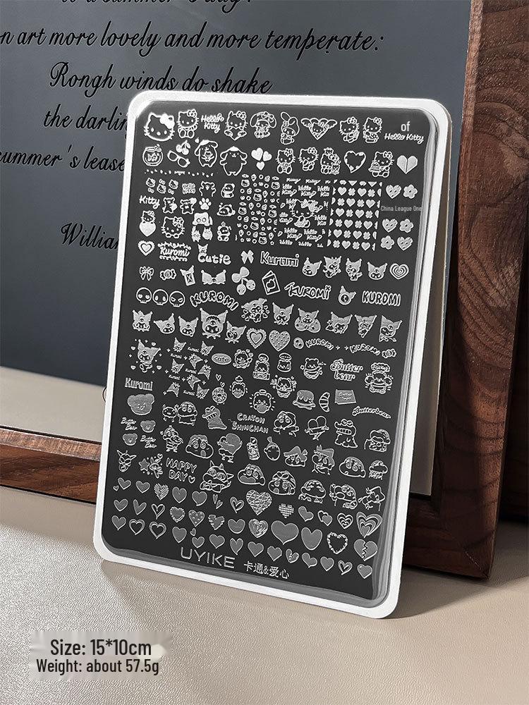 Nail Art Stamping Plates - Star, Polka Dot, Lines, Grid Lace Textures