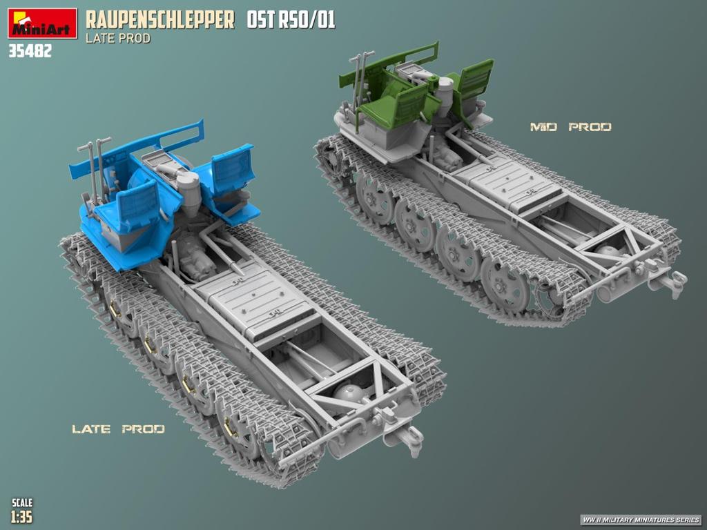 Miniart Laupenschlepper Ost Late Model Plastic Model Kit MA35482 1/35 RSO/01. (Military Vehicle)