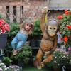 Monkey Hanging Miniature Sculpture Resins Animal Decorative Figurine Ornament For Garden Patios Wall Or Shelf Decors