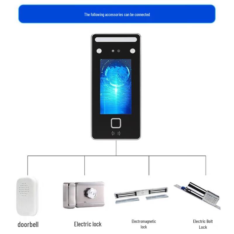 Youku Dynamic Face & Fingerprint Access Control System CN plug (adapter included)