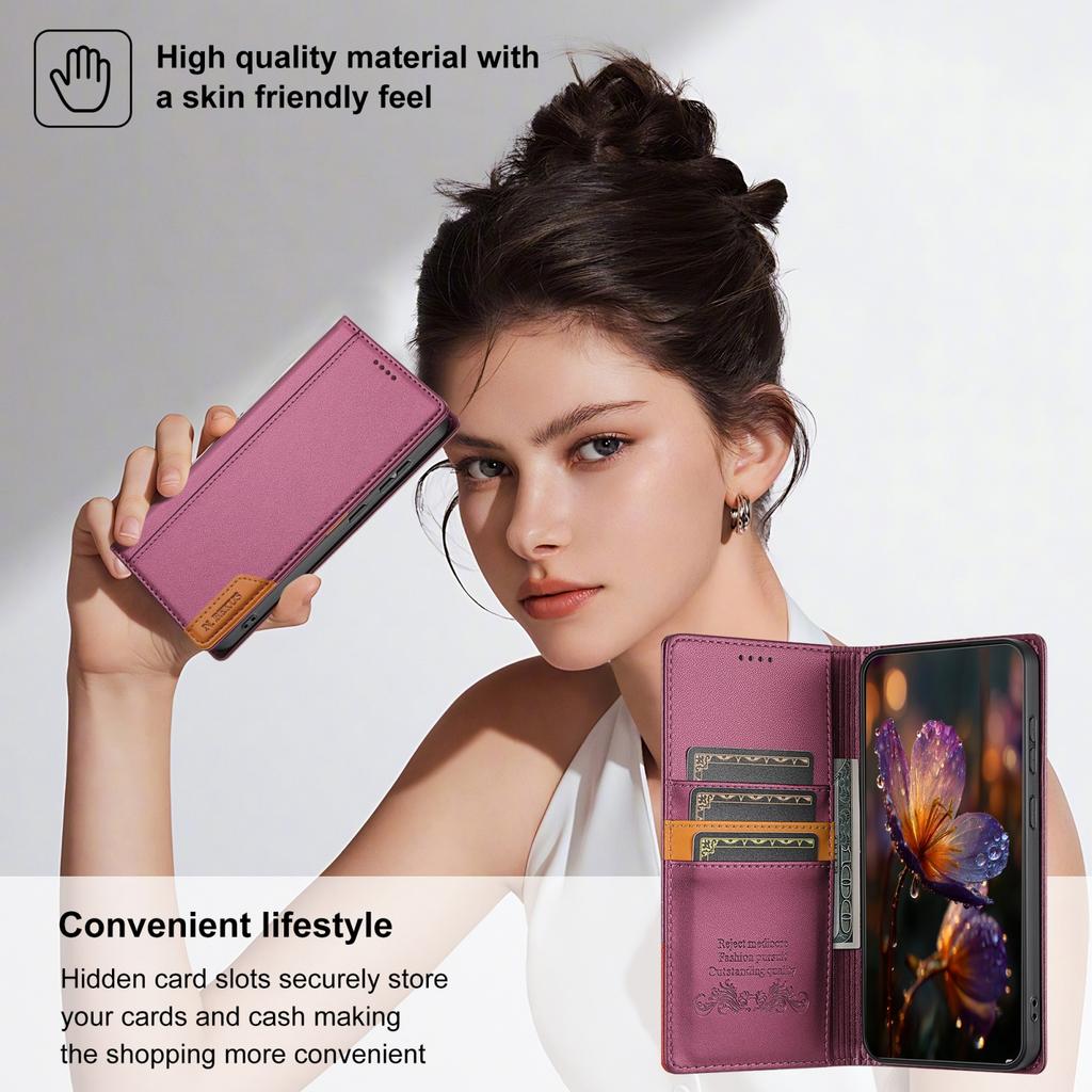 Magnetische Flip Leder-Brieftasche für Redmi Note 14 pro plus mit RFID-Blockierfunktion - Premium Handyhülle für Redmi Note 13