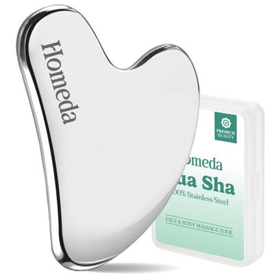 Homeda Stainless Steel Gua Sha for Face, Guasha Stone for Face Massage Tool, Metal Gua Sha Stone, Gusha, Gaushala, Gosha for Men Yoga, Face Massa