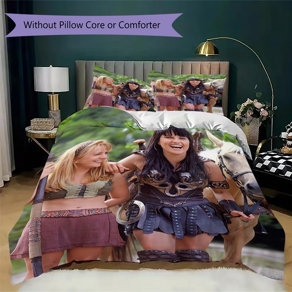Xena Warrior Pattern Bedding uilt Set uilt Cover Pillowcase Home Decoration Birthday Gift (1 * duvet cover + 2 * pillowcase without core)252
