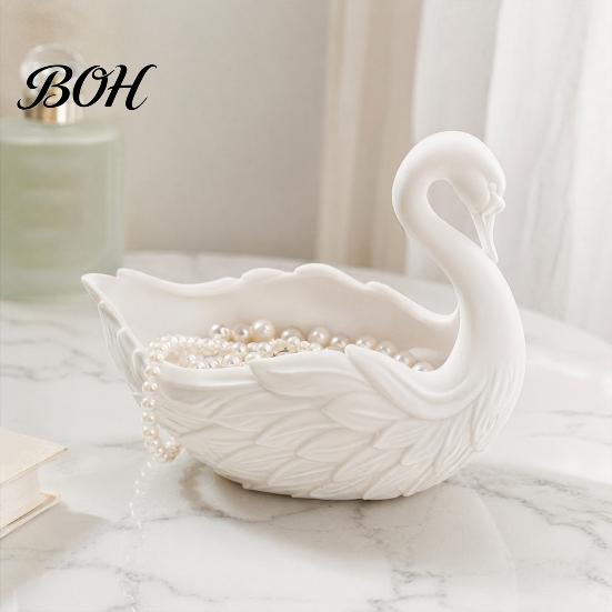 Multi-purpose Storage Tray 3D Printed Swan Jewelry Tray, Creative Shape Ring Dish, Entryway Table Modern Desktop Organizer Trays, Decorative