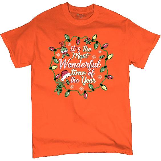 It's The Most Wonderful Time of The Year T-Shirt Christmas Lights Holiday Spirit Festive Season Jolly AF Men's Tee