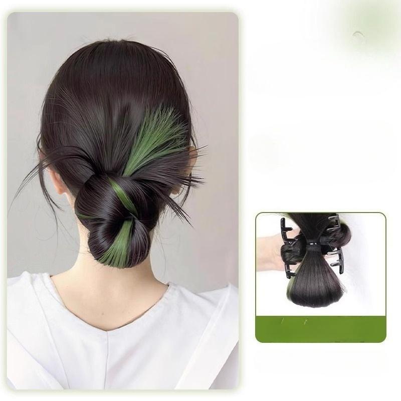 Women Simple Hair Claw Lazy Feather Ponytail Claw Korean Fashion Meatball Crab Clip Fake Hair Clamp High Ponytail Accessories