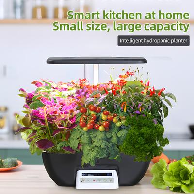 Hydroponics Growing System Kit 17 Pods Full-Spectrum Plant Grow Light Built-in Fan Height
