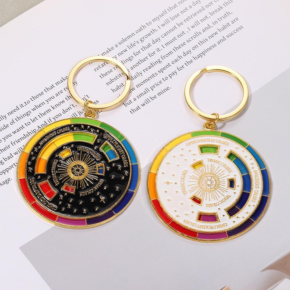 Premium Quality Exquisite Color Wheel Keychain Pendant – Sparkly 3D Charm for Bags & Car Keys, Cute Versatile Girly Accessory, Thoughtful Creative