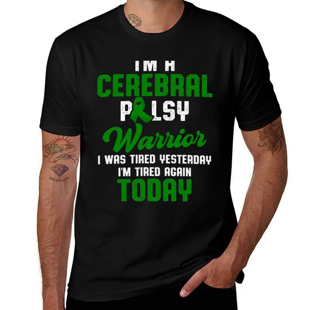 Cerebral Palsy Cp Awareness Tired Warrior Survivor TShirt AntiWrinkle Short Sleeve TShirt