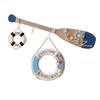 Mediterranean Vintage Distressed Oar Hook Wall Decor for Children's, Living, and Dining Rooms - 80CM