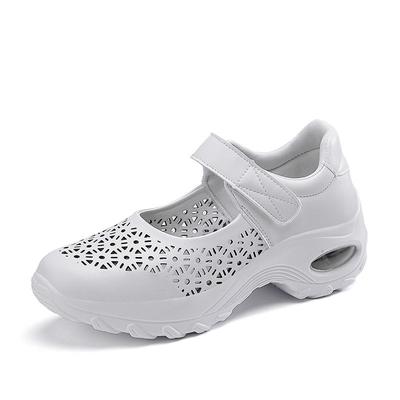 Lekkie Buty Duży Rozmiar Moda Wszechstronne Dziurkowane Zapatos De Mujer Białe Buty Pielęgniarki Taneczne Oddychające Komfort Platforma Trampki