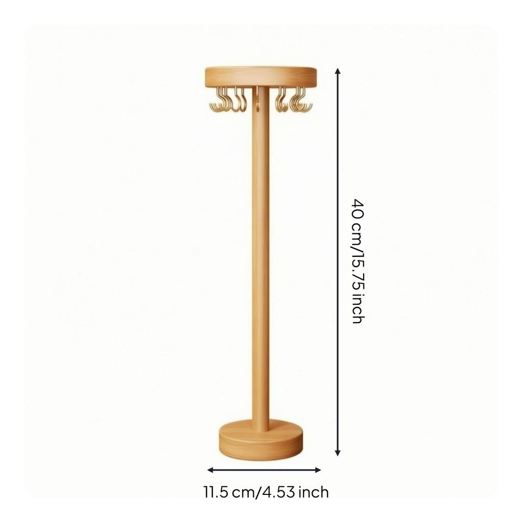 Tabletop Jewelry Display Stand Sturdy Freestanding Organizer with Hooks Compact Bracelet and