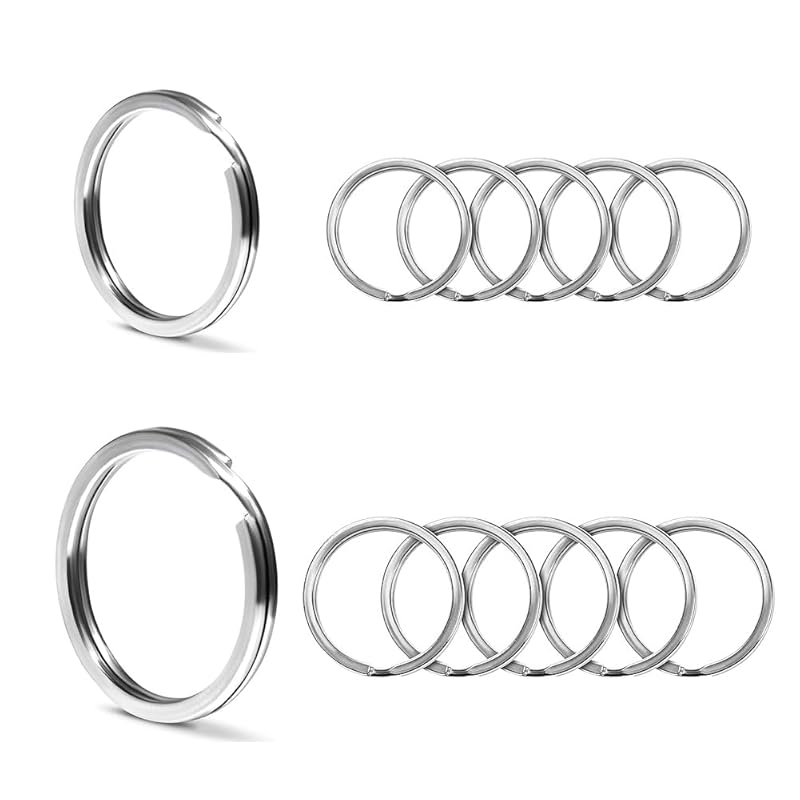 

[GUANGUAN] key ring key holder set of 10 carabiner Outer circumference 25mm*5 pieces +30mm*5 pieces lightweight key ring Easy to install bag ring