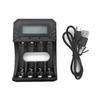 Intelligent 4-Slot Charger for 1.5V AA 3A Batteries LCD Screen & Convenient USB Type C Port Charaging Station