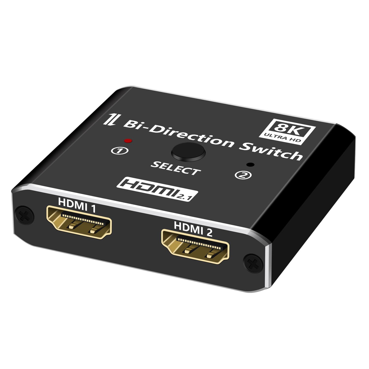 

HDMI Switcher Bidirectional Ultra High Speed HDMI Distributor 1 Input 2 Input 1 Output Manual Switching VRR 48Gbps Compatible HDMI Selector to TV