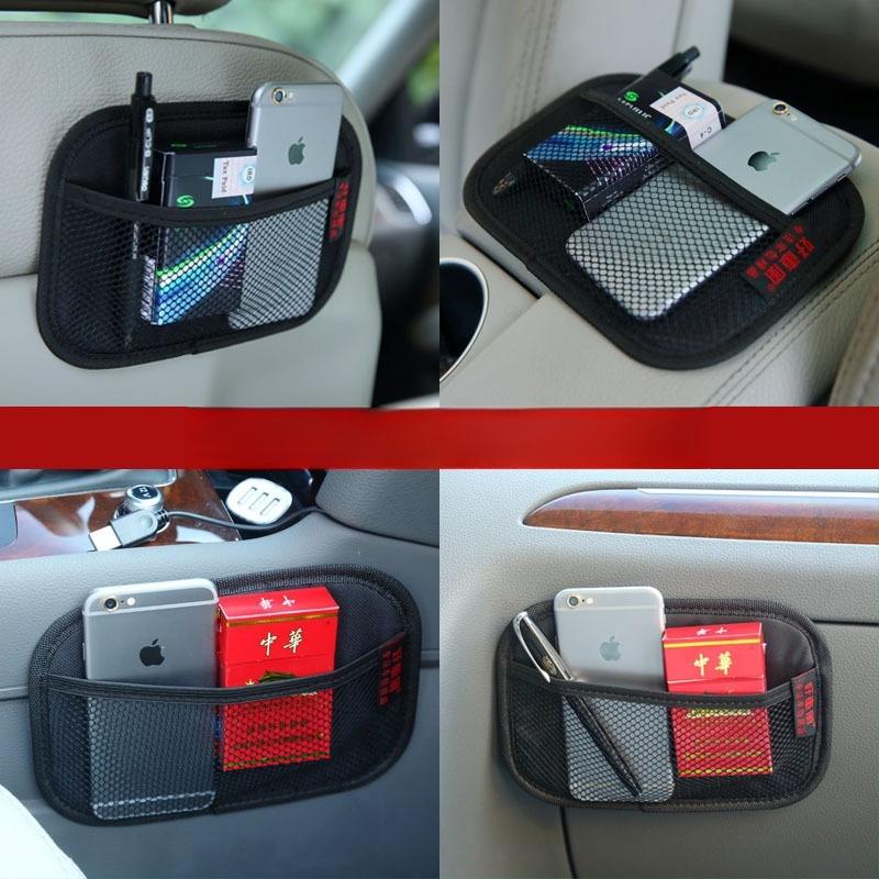New Multifunctional Car Mobile Phone Storage Net Pocket Sticky Storage Box Car Seat Back Storage Bag Universal