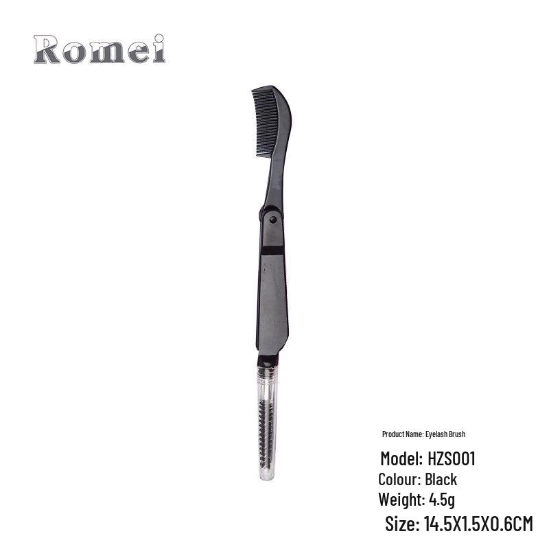 Dual-Use Stainless Steel Eyelash & Eyebrow Brush Comb for Makeup & Extensions