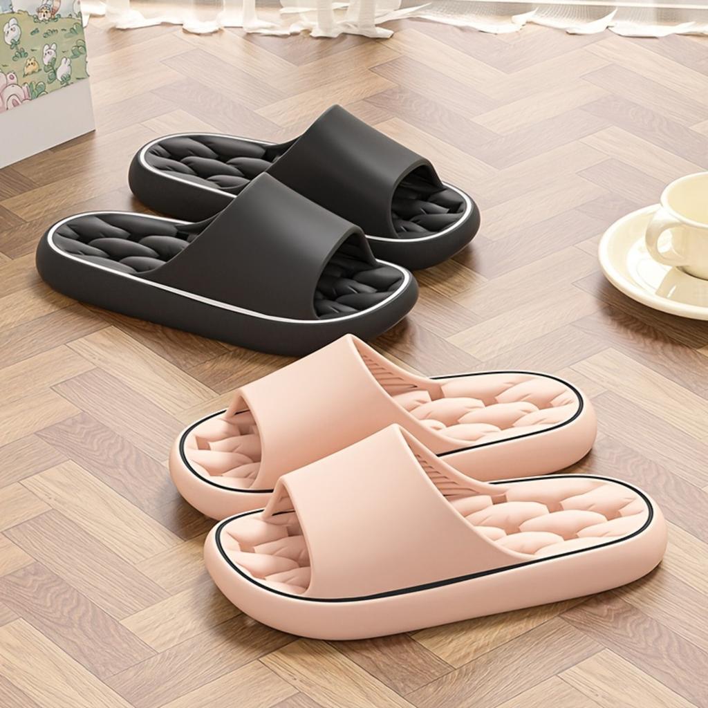 Home Slippers Summer Indoor Anti-Slip Bath Shower Couple's Thickened Hollow-Out Quick-Dry Outdoor Flip-Flops for Women