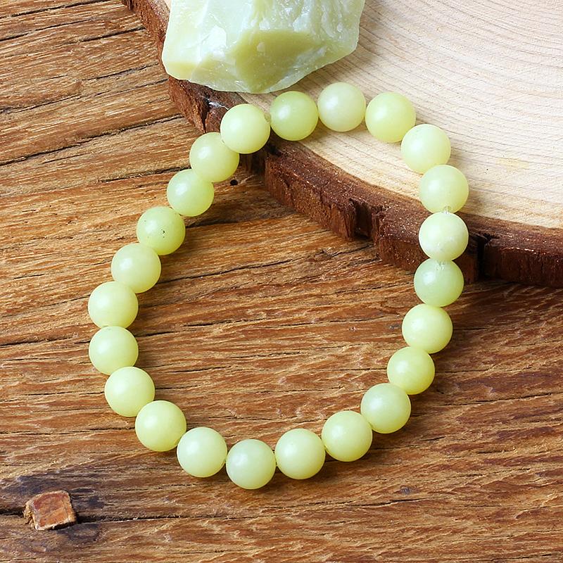 Natural Lemon Jades Bracelet Natural Yellow Stone Beads Bracelets for Men Women Ice Gem Bangle Elastic Jewelry Gift for Lovers