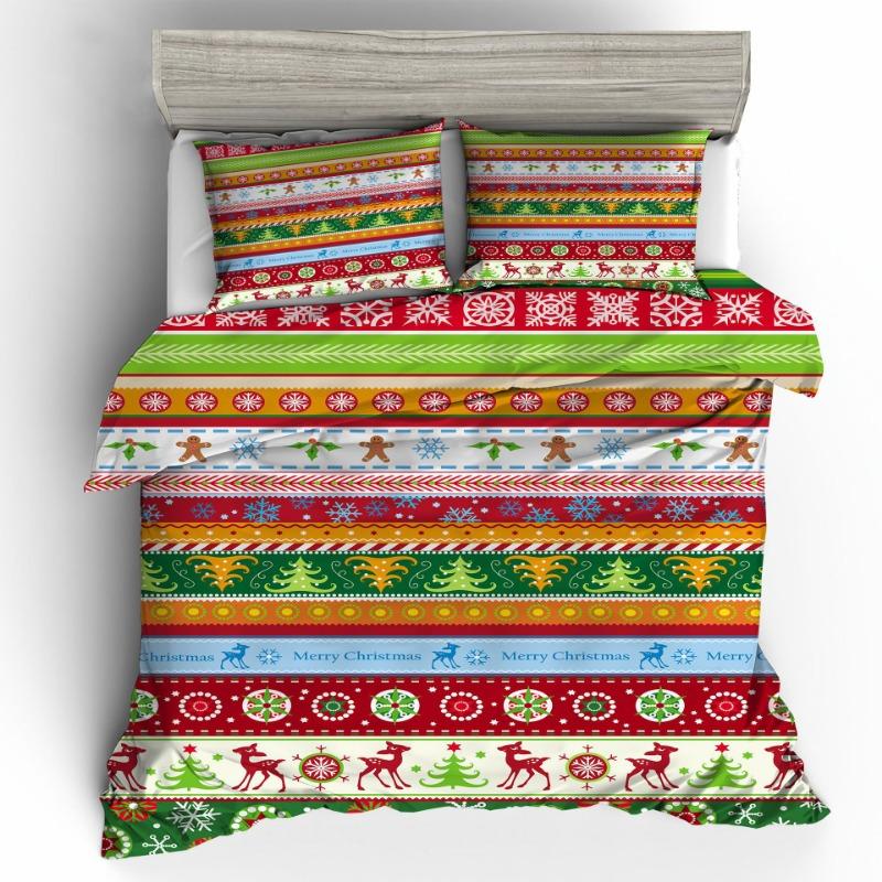 

Christmas Quilt Cover Bedding Set Duvet Comforter Pillow Case Twin Queen King Double Full Single 3/4PCS Bedroom Decor 200x200cm-3pc