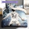 Biancheria da letto con motivo Cristiano Ronaldo Decorazione per la casa Regalo di compleanno (1 * copripiumino + 2 * federa, senza nucleo)