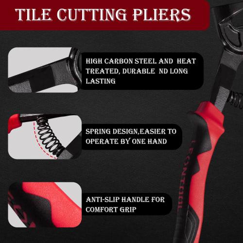 LEONTOOL Ceramic Tile Nippers, 7.5-inch, Tile Mosaic Trimmer, Cutter, Pliers, Heavy-Duty Tile Cutting Tool for Glass & Ceramic