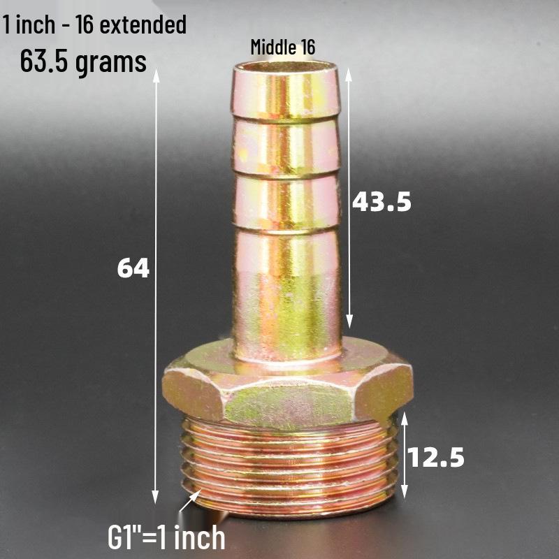 Iron-Plated Threaded Pagoda Hose Connector - Fits 1/2, 3/4, 3/8, 1/4, 1 Inch