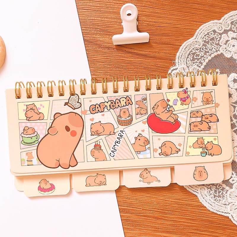Kawaii Stationery Office Accessories School Supplies Mini Portable Notebook Small Notepad For Daily Notes Capybara Diary