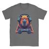 Streetwear TShirt Summer Capybara Funny Video Games Capybara Gaming Gamer Novelty TShirts  Pure Cotton Tee Shirt Short Sleeve