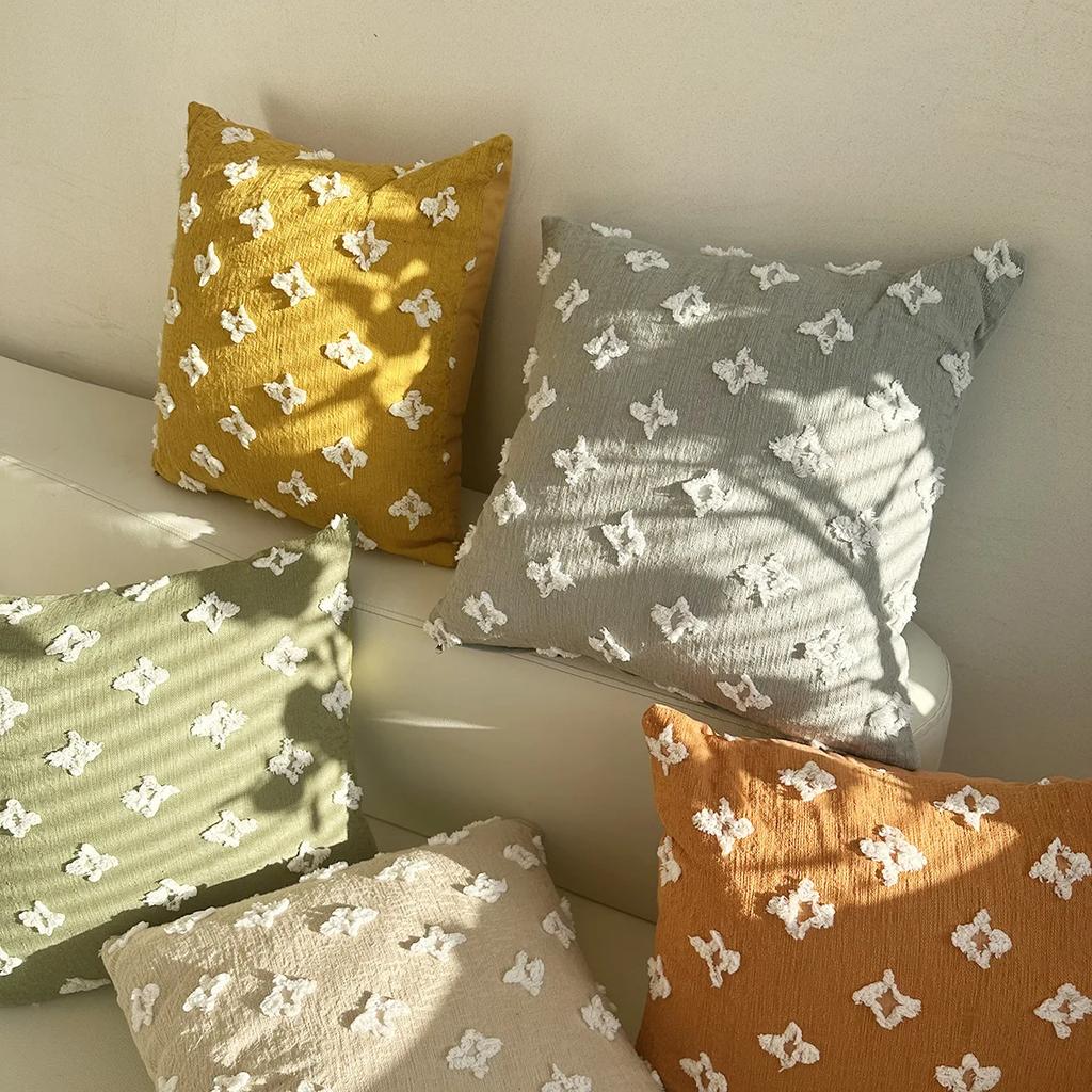 INS Embroidery Pillow Cover Decorative Pillow Case for Sofa Fashion Retro Flower Cushion Cover for Bed Chair Home Decoration