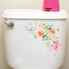 Colorful Flowers 3D Wall Stickers Beautiful Peony Fridge Stickers Toilet Decorat